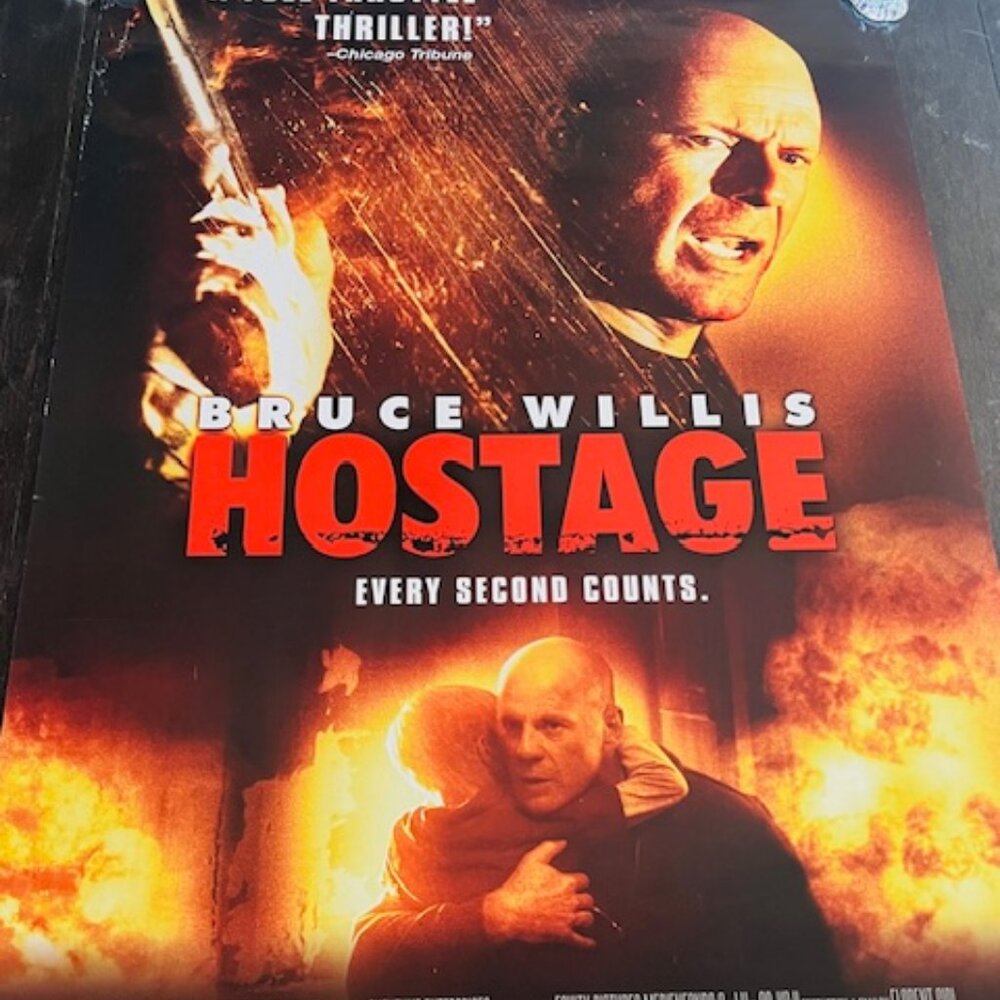 Movie Theater Poster Lobby Card Wall Vtg 2005 Hostage Bruce Willis Thriller vtg